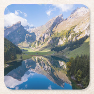 Wasser See Alpine Schweiz Rechteckiger Pappuntersetzer