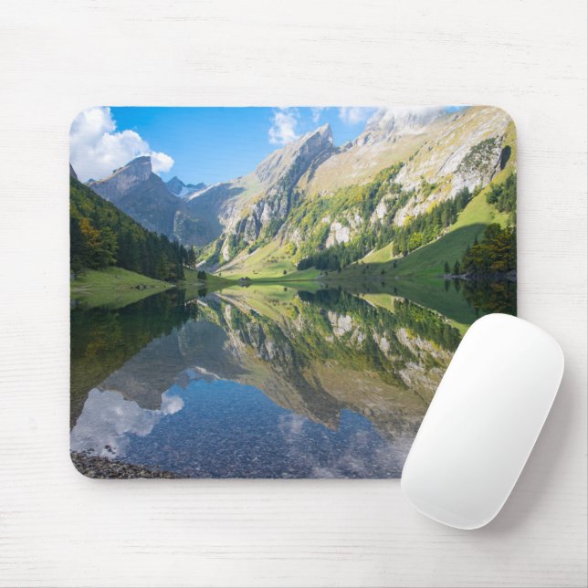 Wasser | Seealpsee Schweizer Alpen Schweiz Mousepad (Mit Mouse)