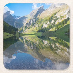 Wasser   Seealpsee Schweizer Alpen Schweiz Rechteckiger Pappuntersetzer