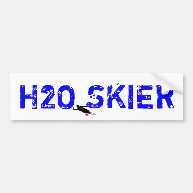 Wasser-Ski "H2O SKIER" Autoaufkleber (Vorne)