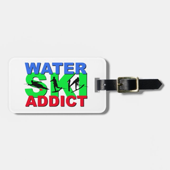 Wasser-Ski-Süchtiger Gepäckanhänger (Vorderseite horizontal)