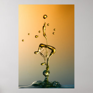 Wasser-Skulptur: Goldene Linie Plakat