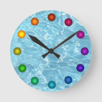 Wasser-Sommer-Patio-Uhr-Sonnenlicht-blaues weißes
