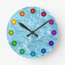 Wasser-Sommer-Patio-Uhr-Sonnenlicht-blaues weißes