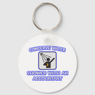 Wasser sparen .. Dusche mit Buchhalter Schlüsselanhänger