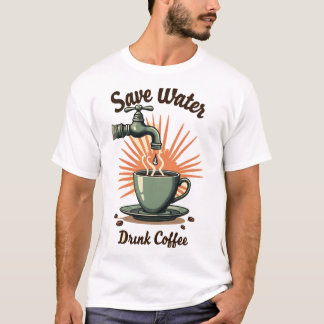 Wasser sparen Kaffee trinken T-Shirt