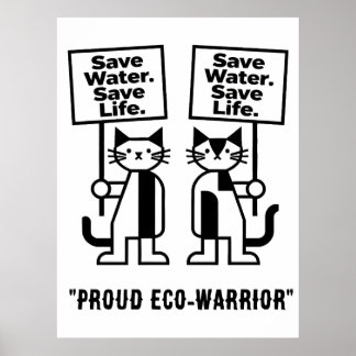 Wasser sparen Leben retten Süße minimalistische Ka Poster