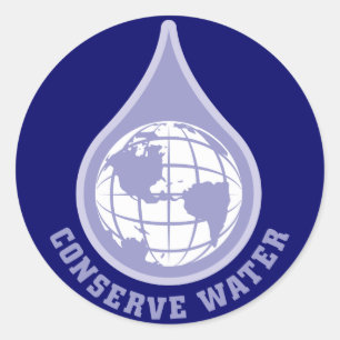 Wasser sparen runder aufkleber