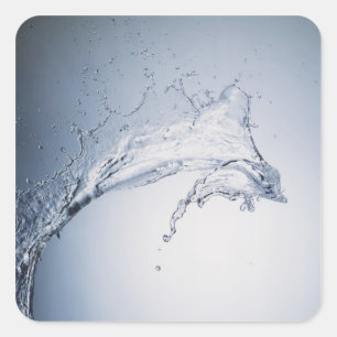 Wasser-Spritzen Quadratischer Aufkleber