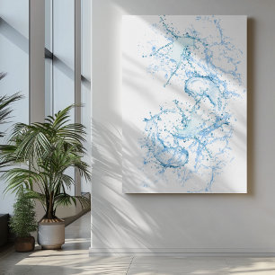 Wasser spritzt wie Fische Yin Yang blau Leinwanddruck