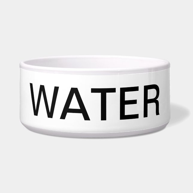 "Wasser" Textdesign Pet Bowl Napf (Vorderseite)
