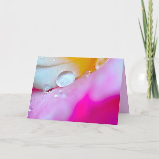 Wasser-Tropfen auf Blumen-Blumenblatt Karte (Vorderseite)