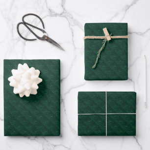 Wasser tropft auf grünem Metall Geschenkpapier Set