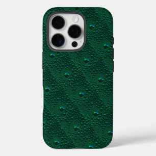 Wasser tropft auf grünem Metall iPhone 16 Pro Hülle