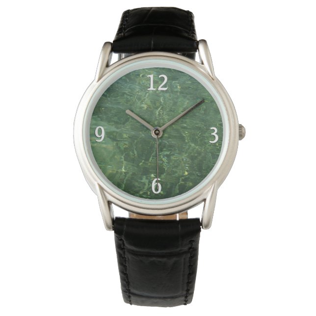 Wasser über dem Foto Gras II (blau und grün) Armbanduhr (Vorderseite)