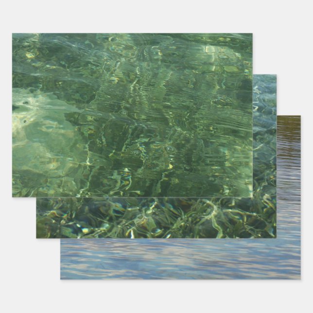 Wasser über dem Foto Gras II (blau und grün) Geschenkpapier Set (Set)