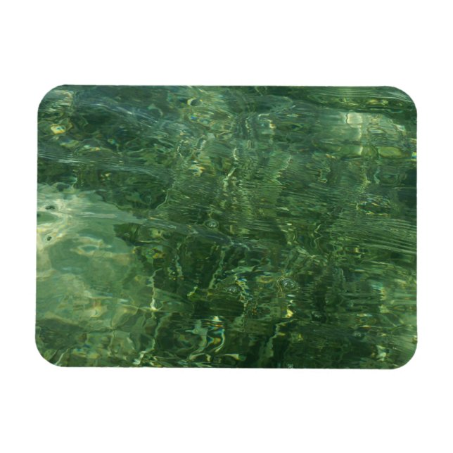 Wasser über dem Foto Gras II (blau und grün) Magnet (Horizontal)