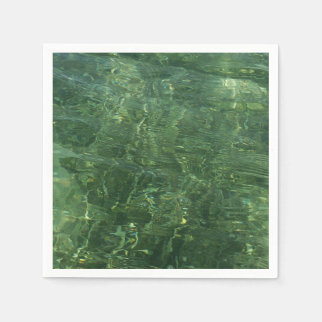 Wasser über dem Foto Gras II (blau und grün) Serviette (Vorderseite)