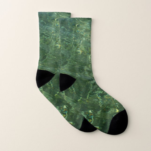 Wasser über dem Foto Gras II (blau und grün) Socken (Paar)