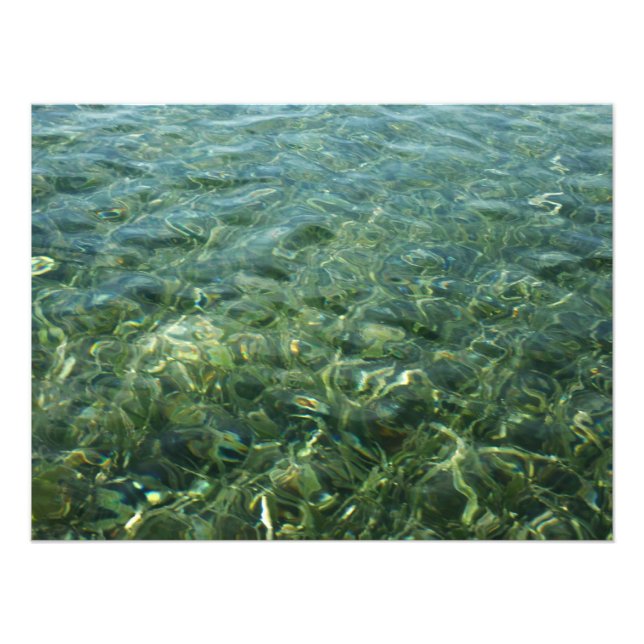 Wasser über Meeresgras I Karibik Fotodruck (Vorne)