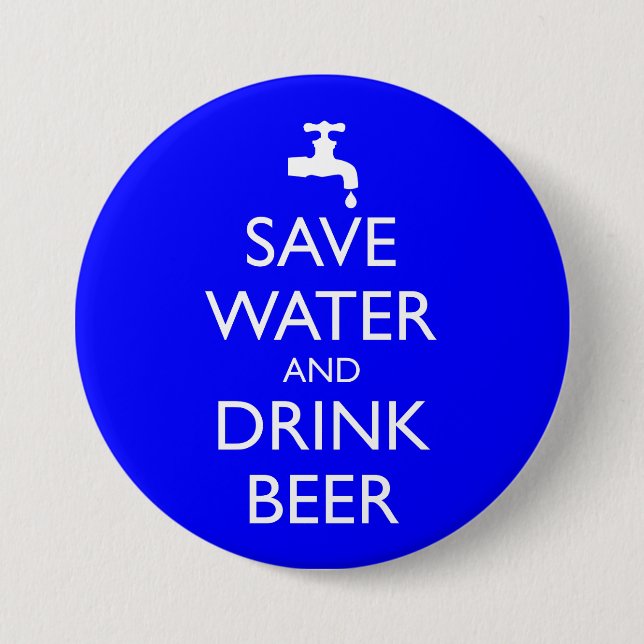 WASSER UND GETRÄNKE BIENTASTE gerettet Button (Vorderseite)