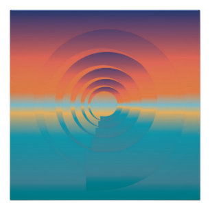 Wasser und Horizont Poster