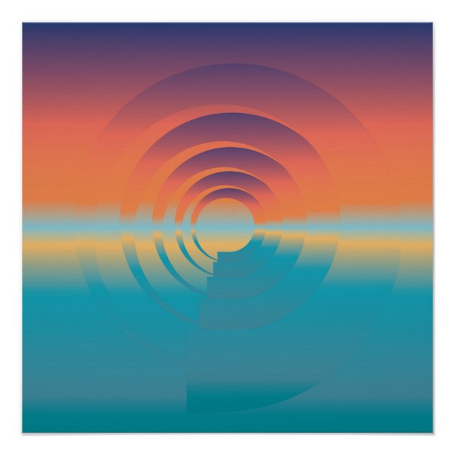 Wasser und Horizont Poster (Vorderseite)