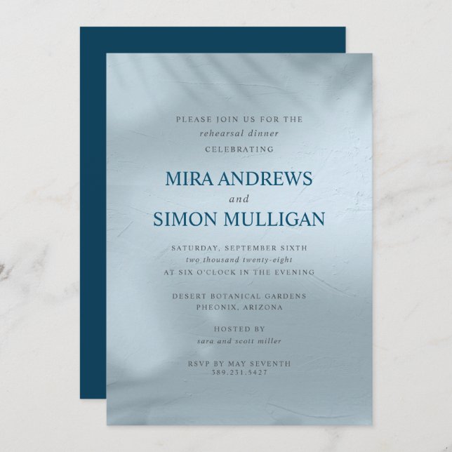 Wasser und Ice Elemental Probe Dinner Einladung (Vorne/Hinten)