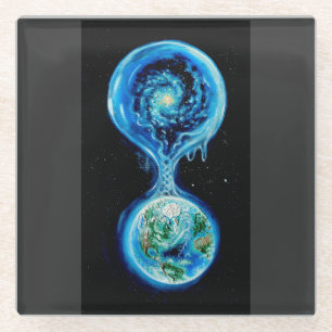 Wasser und Leben auf der Erde und im Universum Glasuntersetzer