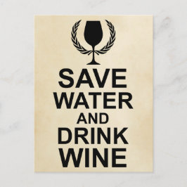 Wasser und Wein gerettet Postkarte
