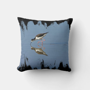 Wasser-Vogel auf ruhigem Wasser Reflexions-Natur-F Kissen