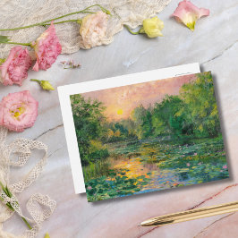 Wasser von Claude Monet, Sonnenuntergang, farbenfr Postkarte