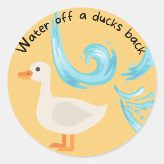 Wasser von einer Ente-Rückkleber Runder Aufkleber