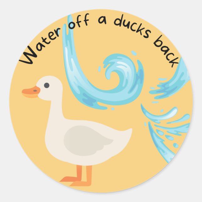 Wasser von einer Ente-Rückkleber Runder Aufkleber (Vorderseite)