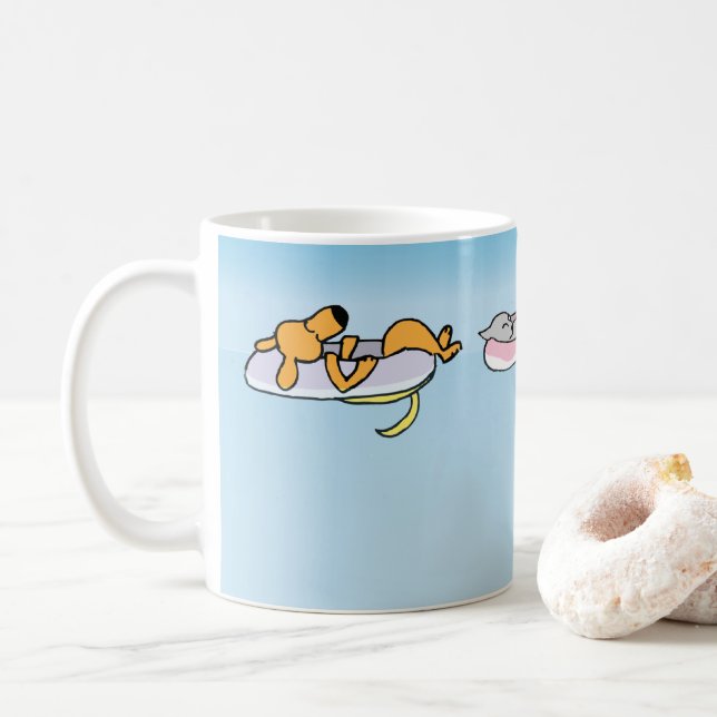 Wasser-Welpen im Sommer Kaffeetasse (Mit Donut)