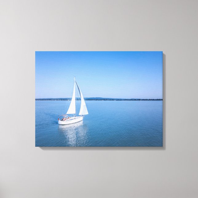 Wasser | Yacht am Plattensee Ungarn Leinwanddruck (Vorderseite)