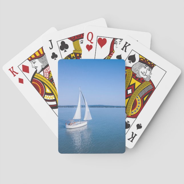 Wasser | Yacht am Plattensee Ungarn Spielkarten (Rückseite)