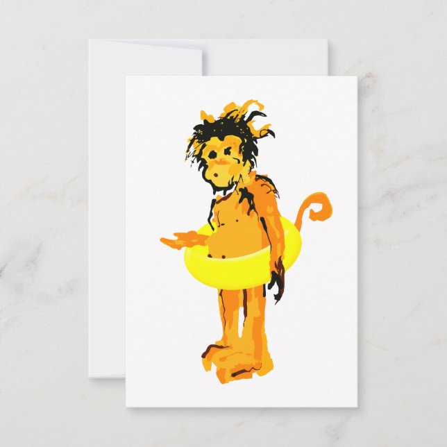 Wasseraffe Einladung (Vorderseite)