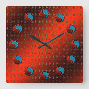 Wasseraffe Quadratische Wanduhr
