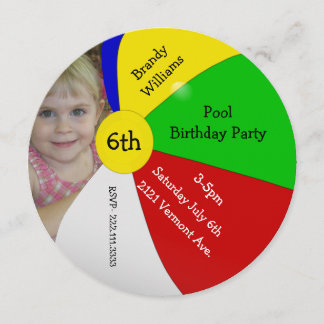 Wasserball-Foto-Geburtstags-Party Einladung