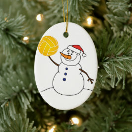 Wasserball-Schneemann-Verzierung Keramikornament