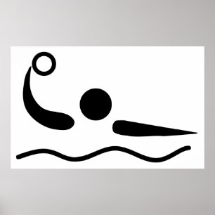 Wasserball Waterpolo Piktogramm Poster