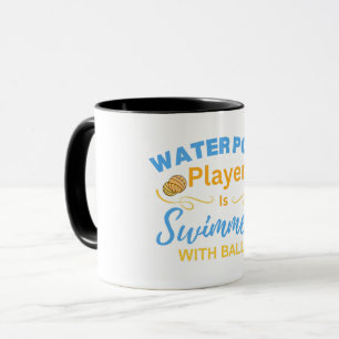 Wasserballspieler Ist Schwimmer Mit Bällen Tasse