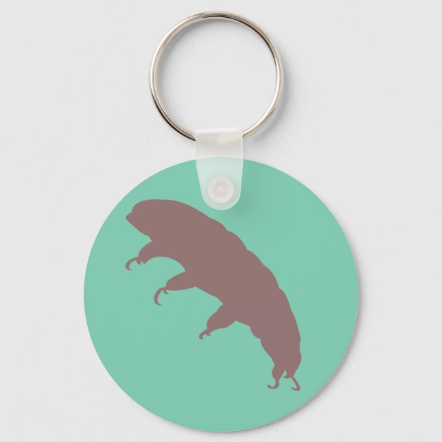 Wasserbär Tardigrade Silhouette Niedliche Kreatur Schlüsselanhänger (Vorderseite)