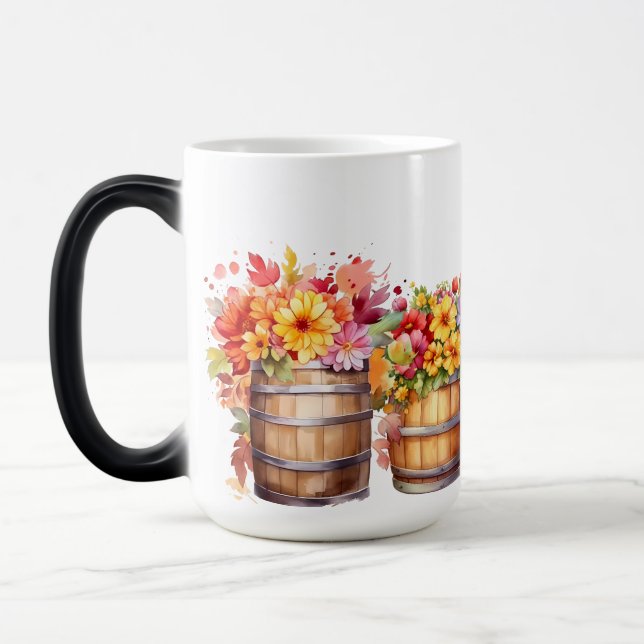 WASSERBARRELS ORANGE GELBE BLUMEN VERWANDLUNGSTASSE (Links)