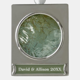 Wasserbedecktes Foto Banner-Ornament Silber