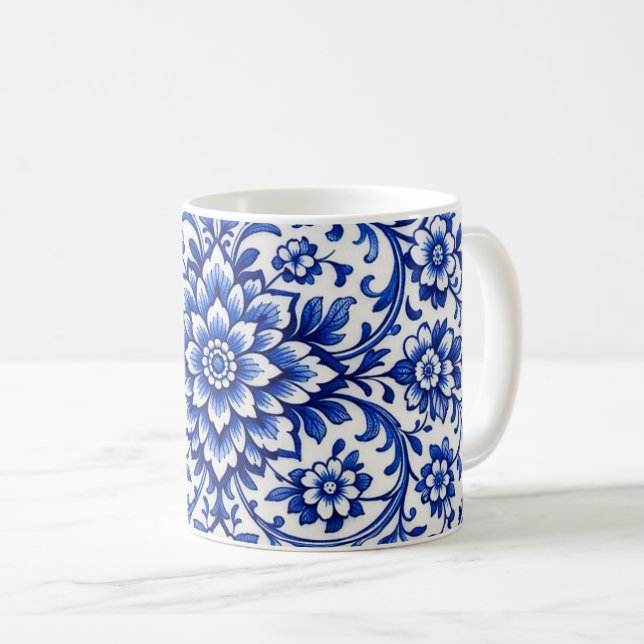 Wasserblaue botanische Glas-Mug mit Frost-Effekt Kaffeetasse (VorderseiteRechts)