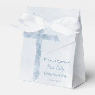 wasserblaue Kreuz Erstkommunion Geschenkschachtel