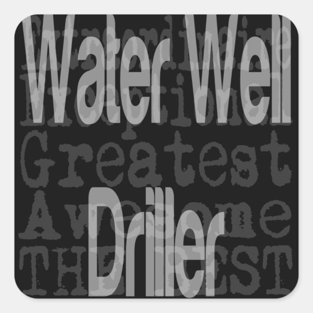 Wasserbohrer Quadratischer Aufkleber (Vorderseite)