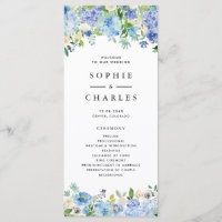 Wassercolor Blue Hydrangea Blumengarland Hochzeit